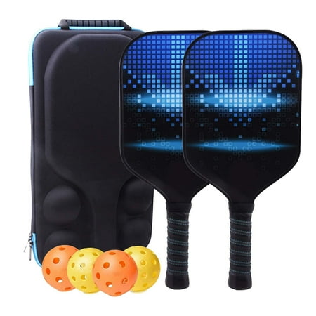 Premium Racquets with Ergonomic Grip W/ 4 Balls Professional Pickleball Rackets Carbon Fiber for Adults C