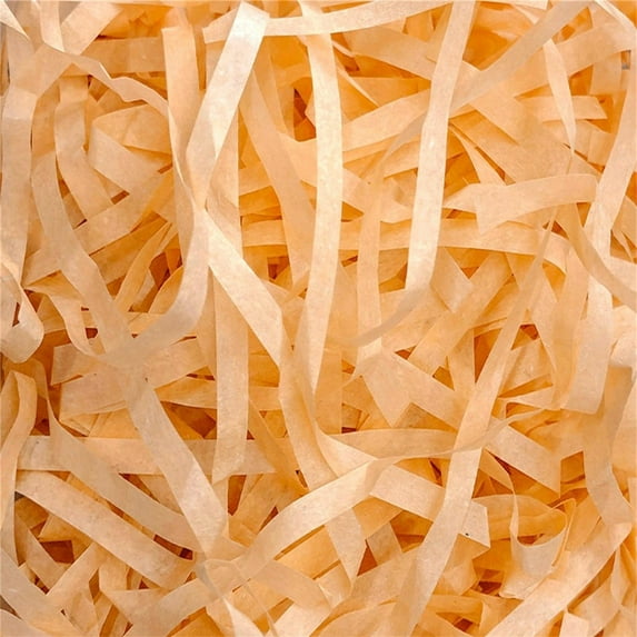 Premium Raffia Shredded Paper Confetti Gift Box Filler for Wedding, Birthday & Party Decorations DIY Craft Supplies 0.22lb Orange