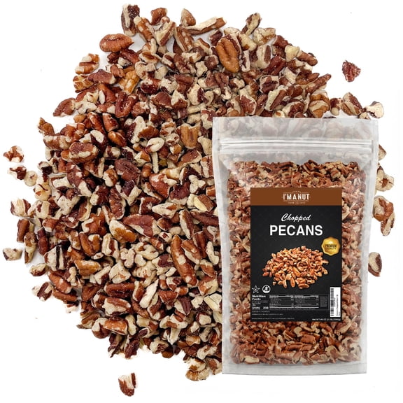 Pecans Pieces, 48 oz, American-Grown, Non-GMO, Batch Tested Gluten and Peanut Free Kosher I'M A NUT