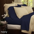 thumbnail image 1 of Premium Rayon Bed Sheet Set, 4 Piece, California King, Navy, 1 of 2