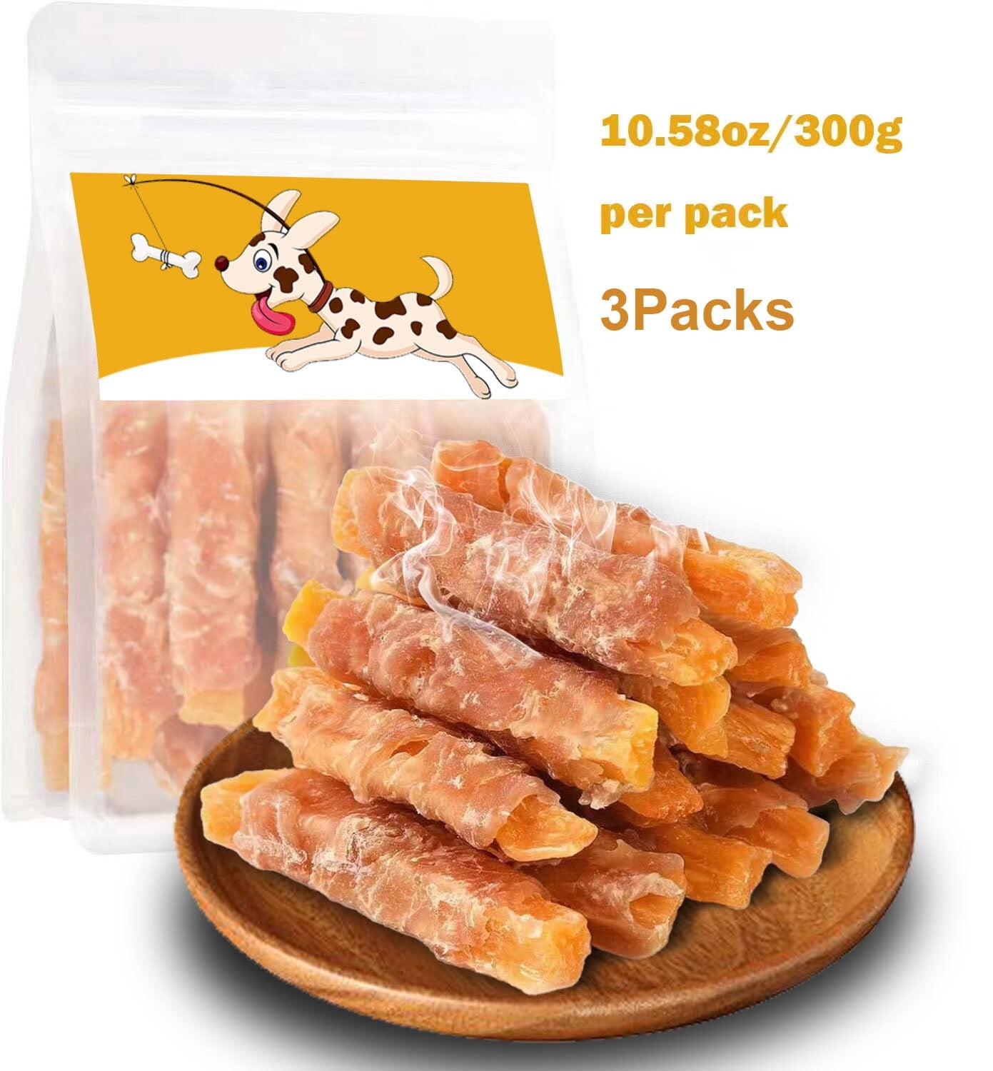 Premium Real Chicken Wrapped Sweet Potato Dog Treats! Perfect for Training and Dental Health- Suitable for Small, Medium & Large Breeds
