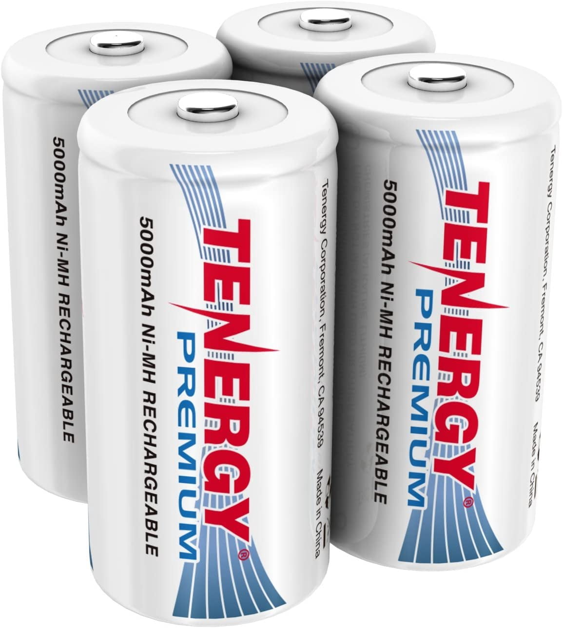 Premium Rechargeable C Batteries, High Capacity 5000mAh NiMH Size Battery, Cell 4-Pack