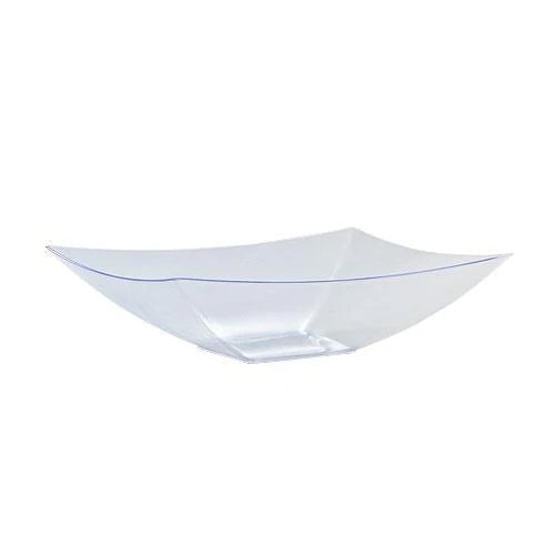 Premium Rectangles 128oz Clear Bowl – Disposable, Durable, and Elegant Serveware, Reusable Plastic Serving Bowl for Salads, Desserts & Snacks – Tableware Weddings, Parties, Catering, Events (24)