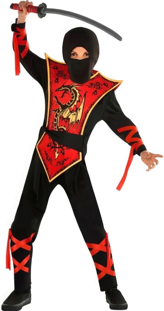 Premium Red & Black Ninja Assassin X-Large Costume (14-16) - 1 Set ...