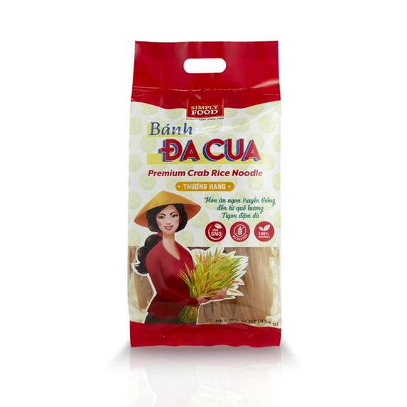 Premium Red Rice Noodles: Banh Da Cua (500g), Gluten-Free, Thick, Flat Rice Noodles by Simply Food