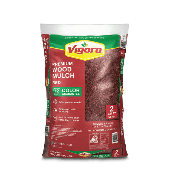 Premium Red Shredded Wood Mulch - 2 Cubic Foot Bag