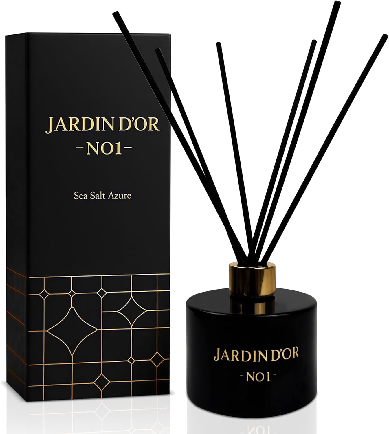 Reusable Reed Diffuser Premium Reed Diffuser Set for Bath & Office Decor - 6.7oz (200ml ...