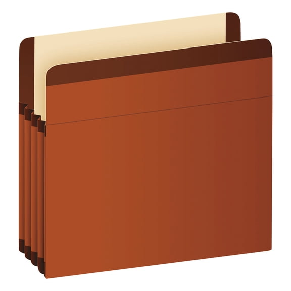 Premium Reinforced Expanding File Pockets, 3.5" Expansion, Legal Size, Red Fiber, 10/box | Bundle of 2 Boxes