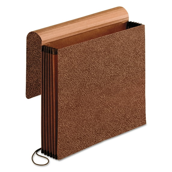 Premium Reinforced Expanding Wallet, 5.25" Expansion, 1 Section, Letter Size, Red Fiber | Bundle of 5 Each