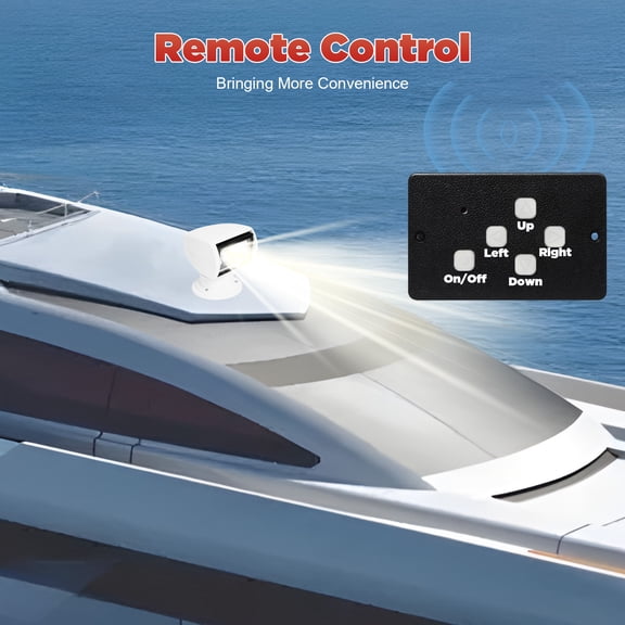 Premium Remote Control Searchlight - 100W Halogen Boat Light with IP66 Protection, Long-Range Illumination, and Lightweight Design for Yachts & Marine Use
