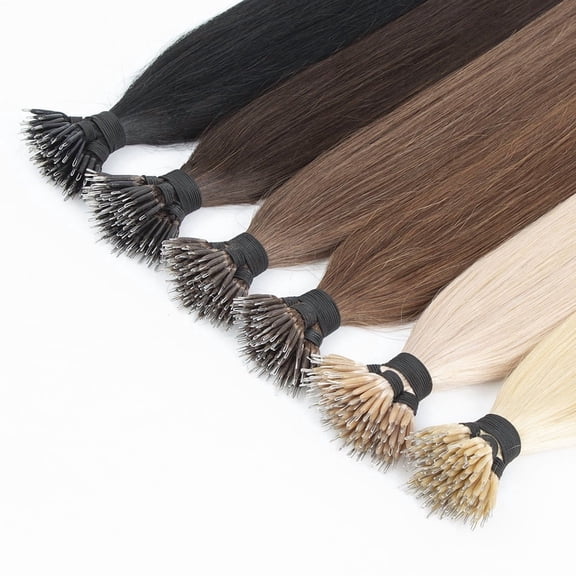 Premium Remy Human Hair Nano Extensions 18 Inch 50 Strands Seamless Invisible Hair Extensions for Volume and Length
