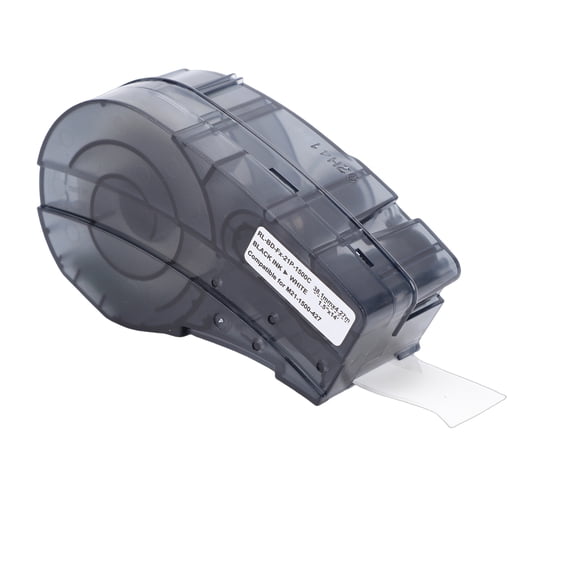 Premium Replacement Label Maker Tape 1.5 Inch x 14 Ft, Durable Industrial Cable Wire Labels and Multi Purpose Office Labeling Ribbon, Black on White