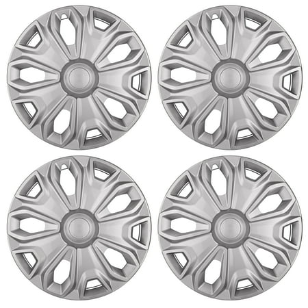Hubcap Replacement for Ford Transit 150, 250, and 350: 2015-2024, 16-inch Original-Style Replica with Heavy-Duty Clips (Silver, 4 Pieces)