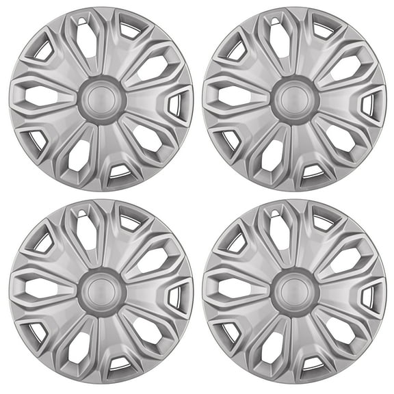 Hubcap Replacement for Ford Transit 150, 250, and 350: 2015-2024, 16-inch Original-Style Replica with Heavy-Duty Clips (Silver, 4 Pieces)