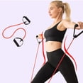 thumbnail image 1 of Premium Resistance Bands for Home Workout - 10lbs Tension Strength Training Elastic Pull Rope for Arms, Back, Shoulder & Neck Stretching, Yoga, Pilates, 1 of 6