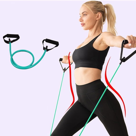 Premium Resistance Bands for Home Workout - 10lbs Tension Strength Training Elastic Pull Rope for Arms, Back, Shoulder & Neck Stretching, Yoga, Pilates