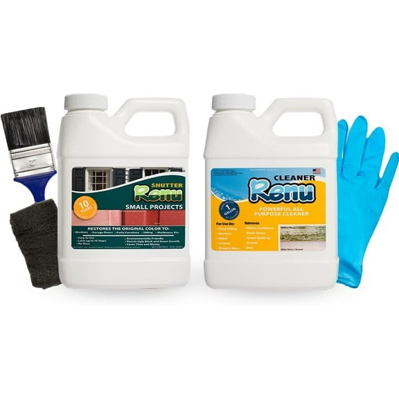 Premium Restorer-Restores Original Color & Rejuvenates Faded Shutters, Furniture, Garage/Front Doors & More | Eco-Friendly |Lasts 10 Yrs.| Includes Cleaner | Small Project Kit
