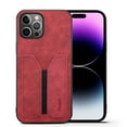 thumbnail image 1 of Premium Retro PU Leather Phone Case with Credit Card Holder,Wallet Case Compatible with iPhone 15 Plus,Durable Shockproof Rugged Ultra Slim Protective Cover Case for iPhone 15 Plus,Red, 1 of 7