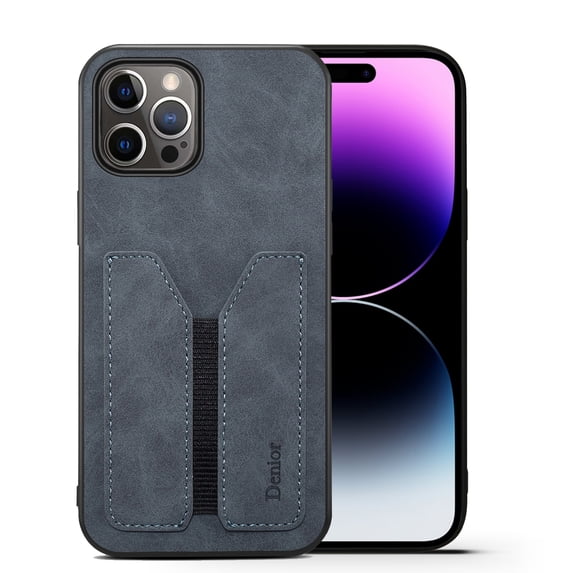 Premium Retro PU Leather Phone Case with Credit Card Holder,Wallet Case Compatible with iPhone 15 Plus,Durable Shockproof Rugged Ultra Slim Protective Cover Case for iPhone 15 Plus,Gray