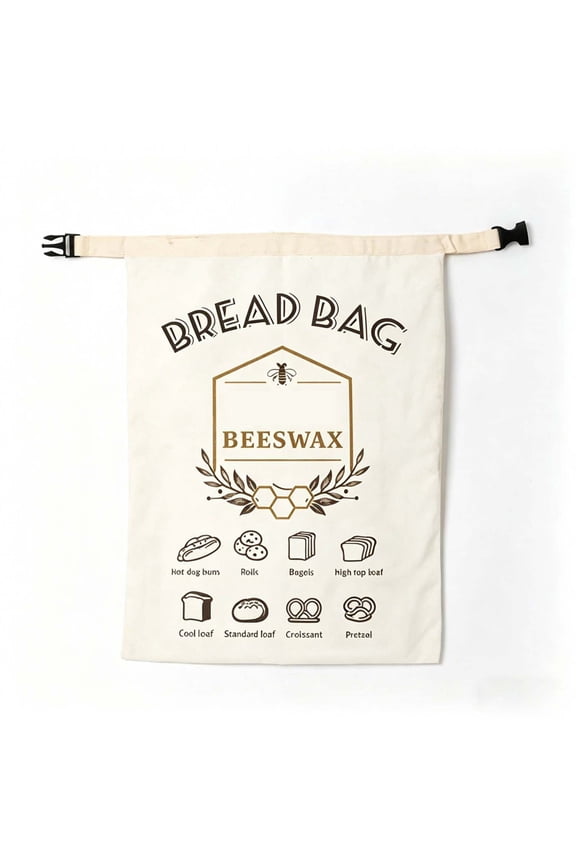 Premium Reusable Beeswax Bread Bags with Zip Closure – Eco-Friendly Storage for Sourdough, Pastries, Fruits & Vegetables, Freezer Safe