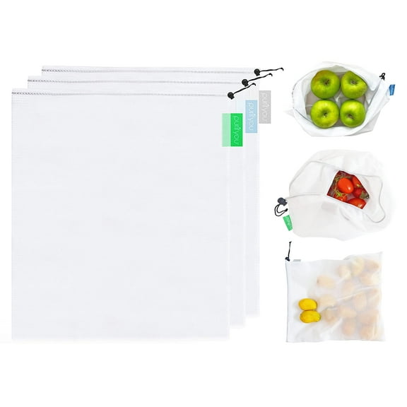 *Premium Reusable Mesh Bags | Market Bag for Fresh Produce, Groceries, Storage &