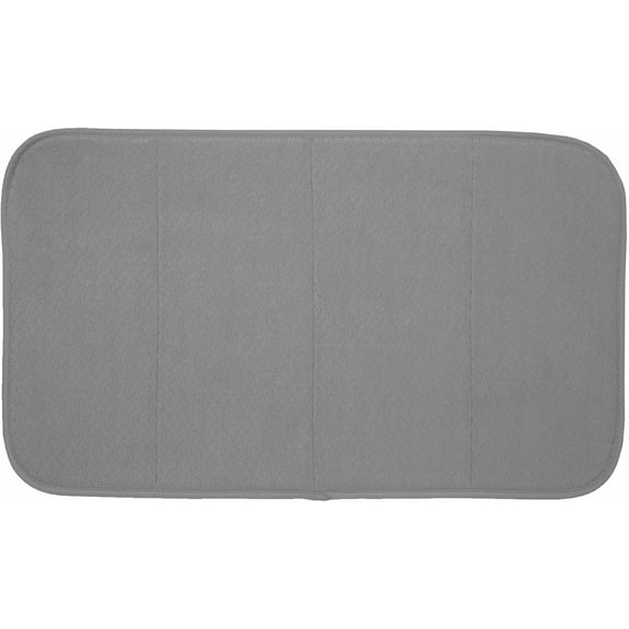 Premium Reversible Dish Drying Mat for Kitchen: 16" x 28" Ultra-Absorbent, Long-Lasting, No Condensation, and Oversized for Large Pots and Pans - 1 Pack, Pewter