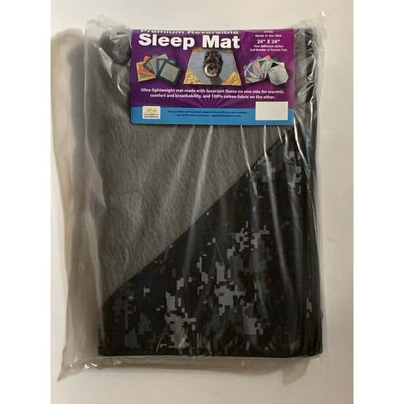 Premium Reversible Pet Sleep Mat 24" X 24" (Made in USA) Color: Navy Blue Camo, Style: Corner