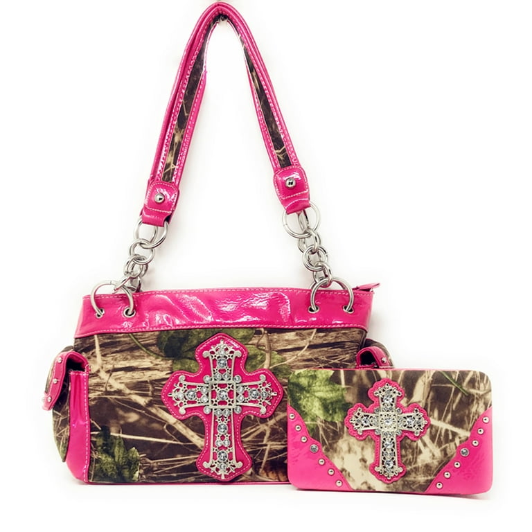 Pink camo purse and wallet set outlet