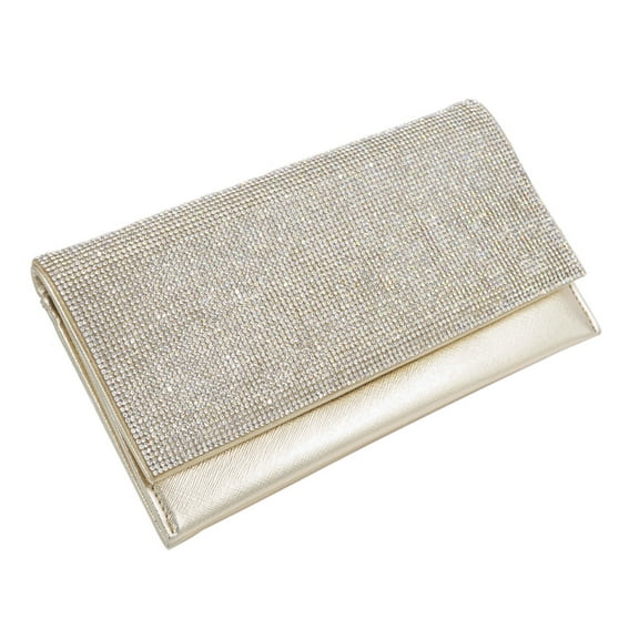 Premium Rhinestone Clutch Evening Bag Handbag, Gold