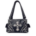 thumbnail image 1 of Premium Rhinestone Cross Cut Out Western Embroidered Handbag in 5 colors, 1 of 3
