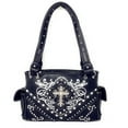 thumbnail image 1 of Premium Rhinestone Cross Western Embroidered Handbag Purse in 6 colors, 1 of 4