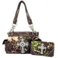 thumbnail image 1 of Premium Rhinestone Western Camouflage Cross Womens Shoulder Handbag Purse/Matching Wallet in 7 Colors, 1 of 1