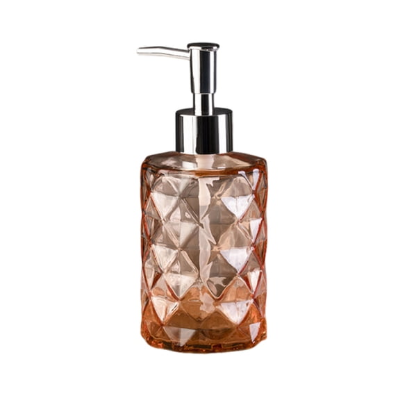 Premium Rhombus Glass Liquid Soap Dispenser – Elegant Press-Top Bottle for Hand Soap, Shampoo, Body Wash with Precise Pump Control, Durable Construction, and Stylish Decor Fit