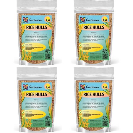 Premium Rice Hulls by Gardenera - Create Healthy and Resilient Plants Through Enhanced Aeration and Drainage - 20 QUARTS
