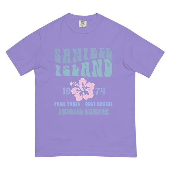 Premium Ringspun Sanibel Island Hibiscus Vintage Endless Summer Coconut Girl T-Shirt 1974