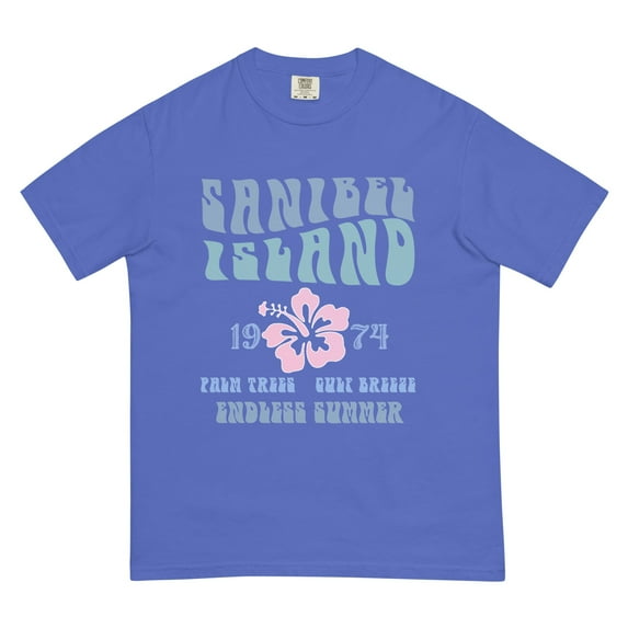 Premium Ringspun Sanibel Island Hibiscus Vintage Endless Summer Coconut Girl T-Shirt 1974