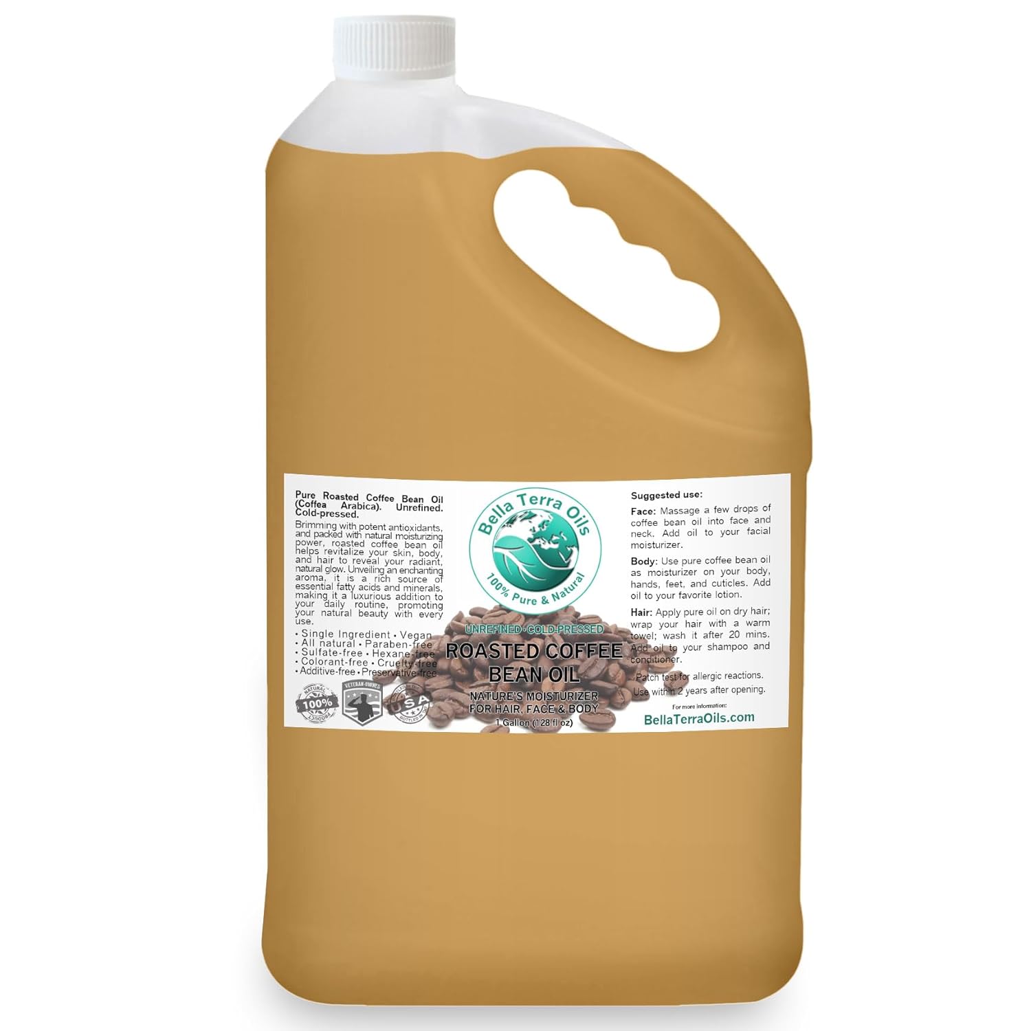 Premium Roasted Coffee Bean Oil 1 gallon, Oil, Aromatic, Antioxidant