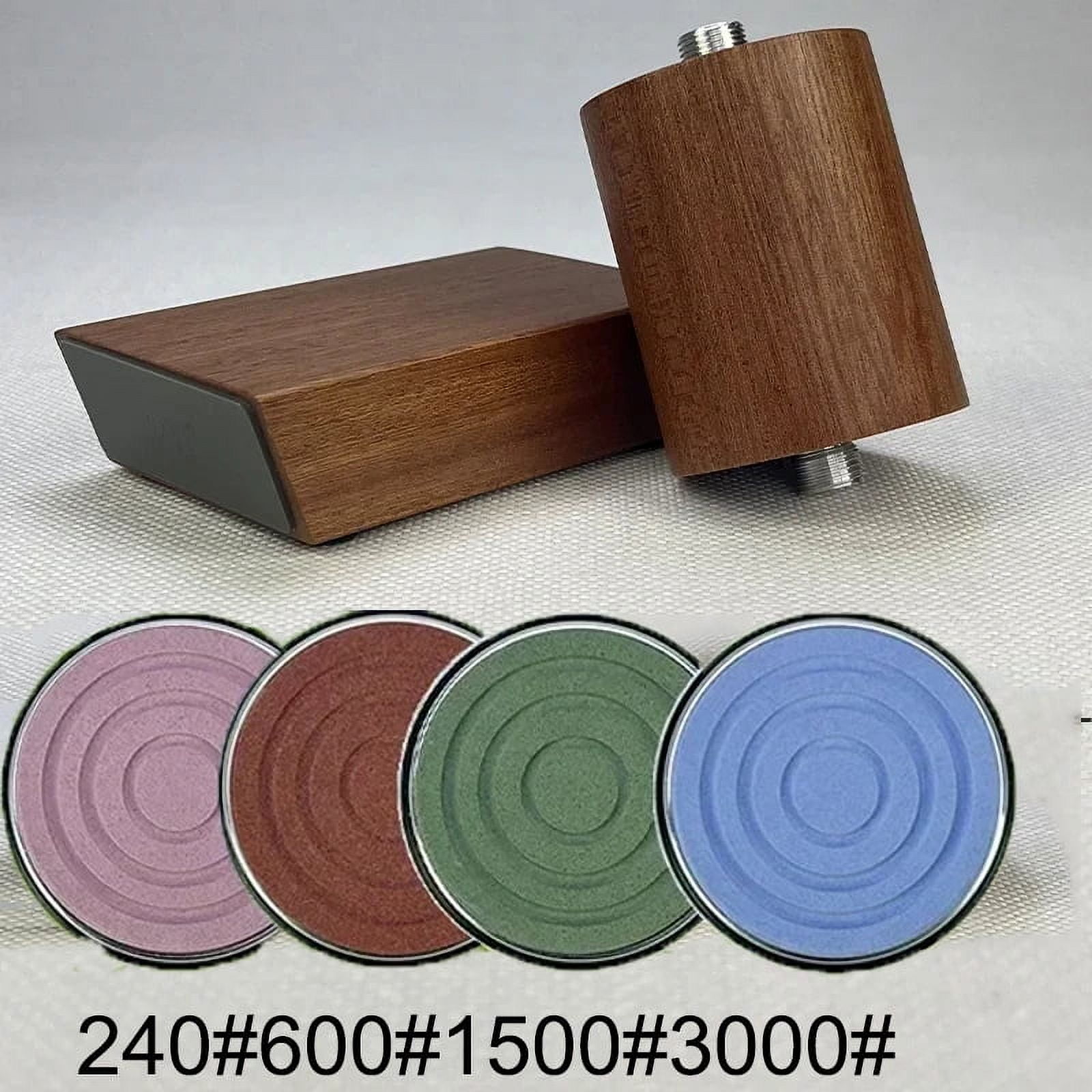 Premium Rolling Knife Sharpener with Magnetic Angle Guide - 15 & 20 Degree Settings, Diamond Grit for Steel Blades, Wooden Handle