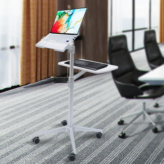 Premium Rolling Laptop Desk Height Adjustable Mobile Workstation Mobile Desk