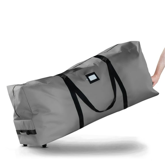 Premium Rolling Large Christmas Tree Storage Bag- Fits Up to 9 Ft. Artificial Disassembled Trees, Durable Handles&Wheels for Easy Carry and Transport, Tear Proof 600D Oxford Duffle Bag 5-Year Warranty