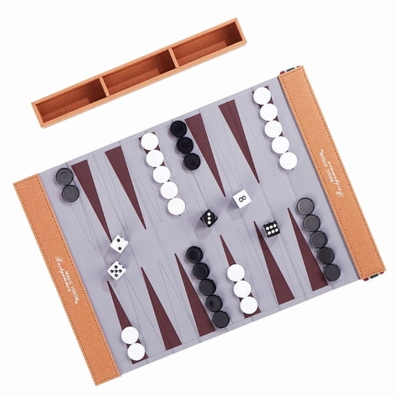 Premium Rolls Up Backgammon Board PU Backgammon Game Mat Board Foldable Design For Camping And Social Gatherings