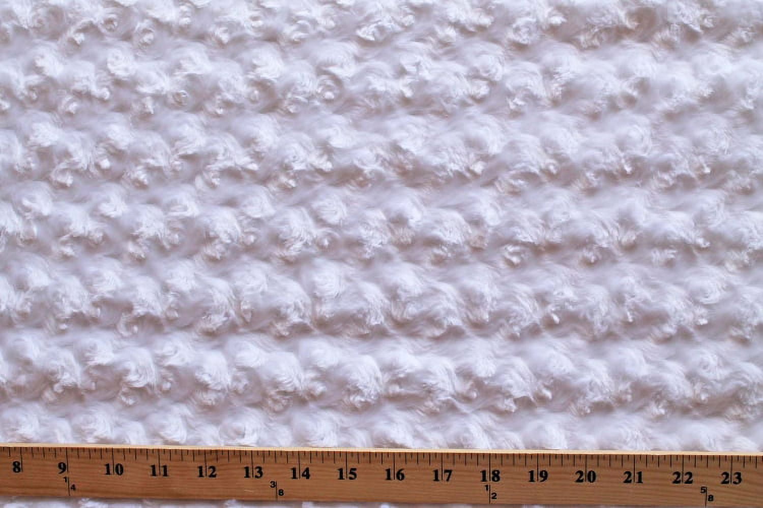 Premium Rose Jacquard Pure White Luxury Faux Bridal Fur Fabric (2279g-9i-rosejacquard)