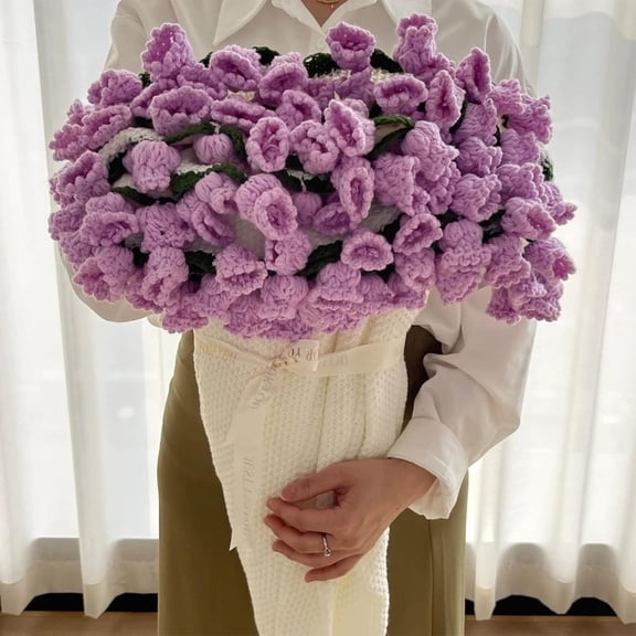 Premium Rose/Sunflower Bouquet Blanket, Handmade Crochet Flower Blanket, Bouquet Throw, Soft & Cozy, Gift for Mother's Day, Birthday, or Anniversary, Home Dcor (D, 60in/150cm)