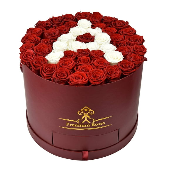 Premium Roses| Real Roses That Last a Year | Fresh Flowers| Roses in a Box (Custom Box, Large)