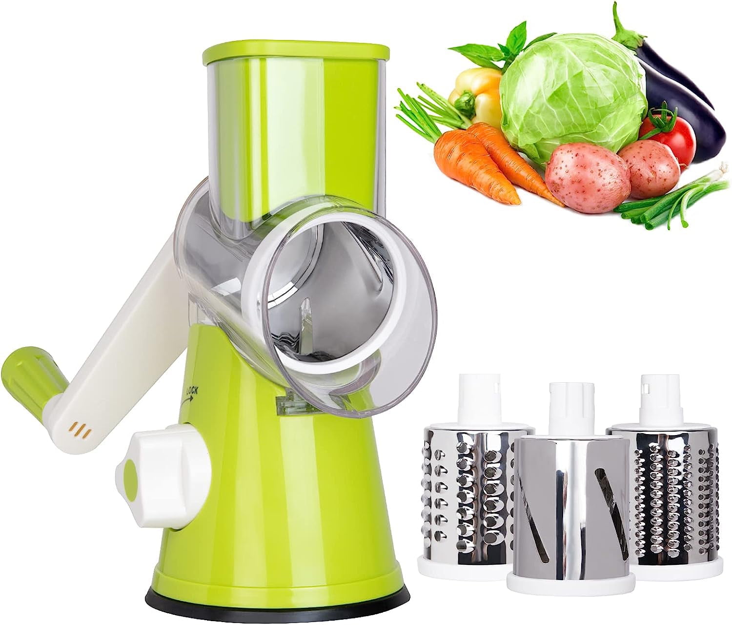 Round Cheese Shredder Multi-Purpose Vegetables Shredder Grater Suction Cup  Locking Food Shredder Slicer For Potatoes Cheese - AliExpress