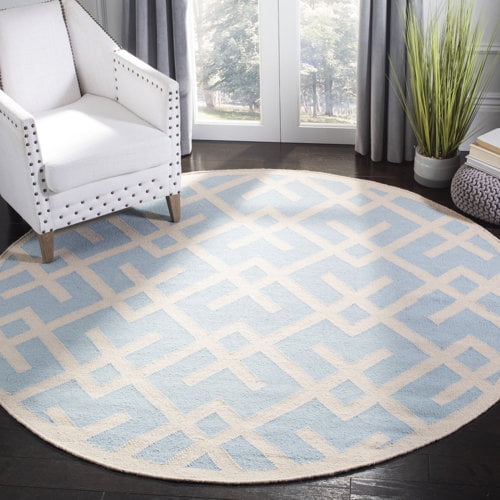 Premium Round Hand Tufted Rug with Geometric Patterns made with High Quality Wool Best Suites in your Bedroom