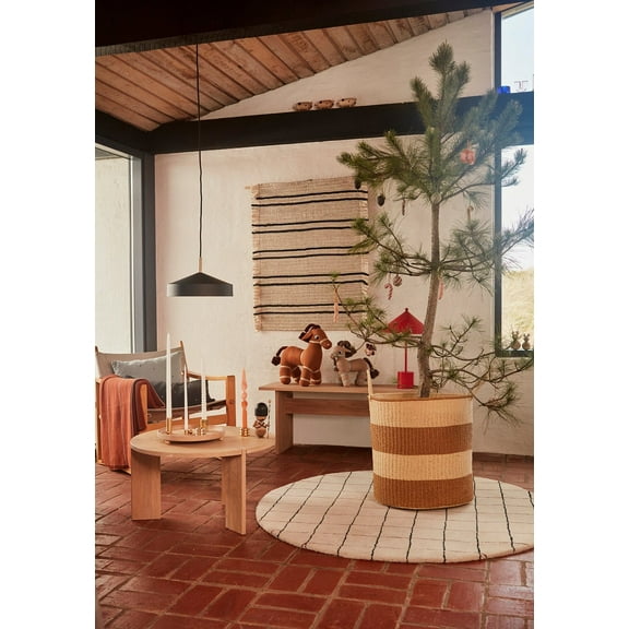 Premium Round Handmade Rug with Striped Design made with 100% New Zealand Wool Best Suites in your Living Room