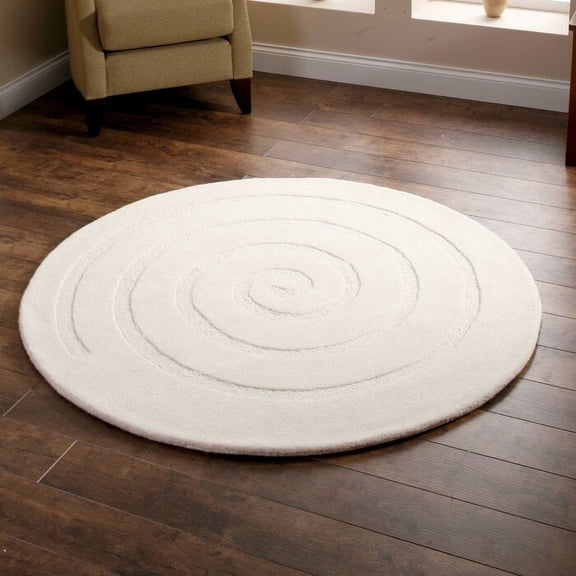 Premium Round Rug with Circular Patterns made with 100% New Zealand Wool Best Suites in your Bedroom
