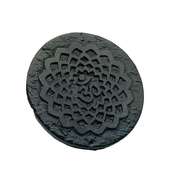 Premium Round Shungite Stickers with Pattern for Cell Phone Case Laptop Tablet Computer - Polished Shungite Protection Plate with Carbon Fullerenes (Eye of God)