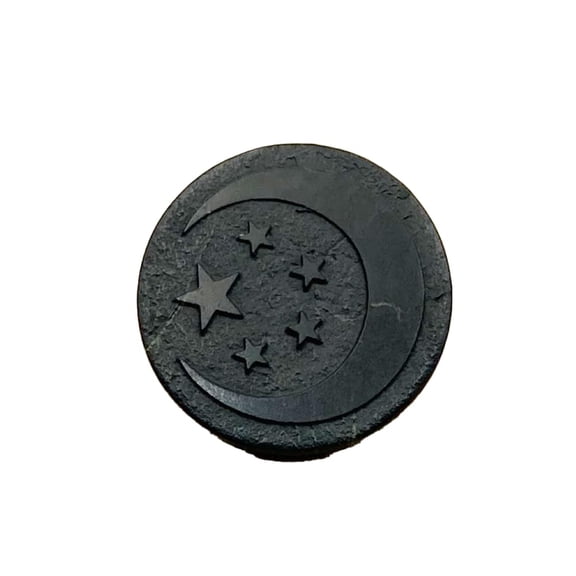 Premium Round Shungite Stickers with Pattern for Cell Phone Case Laptop Tablet Computer - Polished Shungite Protection Plate with Carbon Fullerenes (Eye of God)